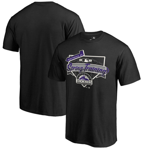 Men's Colorado Rockies Fanatics Branded Black 2017 MLB Spring Training Logo T-Shirt
