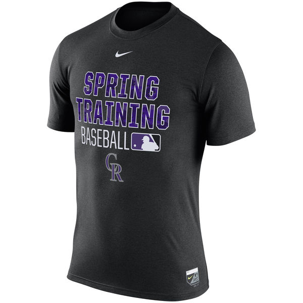 Men's Colorado Rockies Nike Black 2016 Authentic Collection Legend Team Issue Spring Training Performance T-Shirt