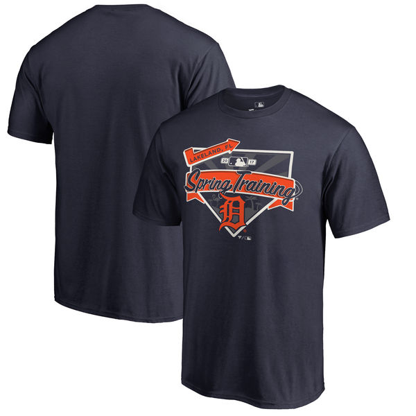 Men's Detroit Tigers Fanatics Branded Navy 2017 MLB Spring Training Logo T-Shirt - Click Image to Close