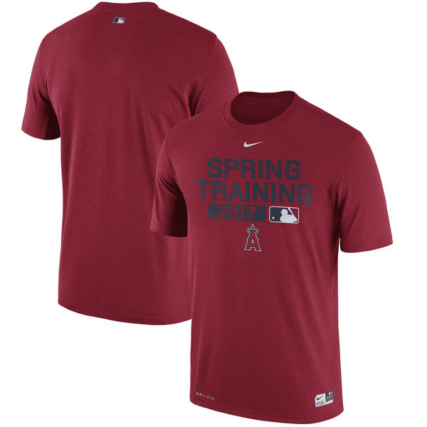 Men's Los Angeles Angels of Anaheim Nike Red 2017 Spring Training Authentic Collection Legend Team Issue Performance T-Shirt