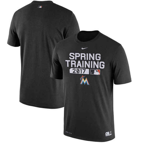 Men's Miami Marlins Nike Black Authentic Collection Legend Team Issue Performance T-Shirt - Click Image to Close