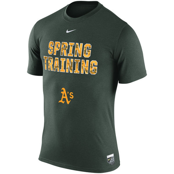 Men's Oakland Athletics Nike Green 2016 Authentic Collection Legend Team Issue Spring Training Performance T-Shirt