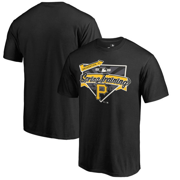 Men's Pittsburgh Pirates Fanatics Branded Black 2017 MLB Spring Training Logo T-Shirt - Click Image to Close