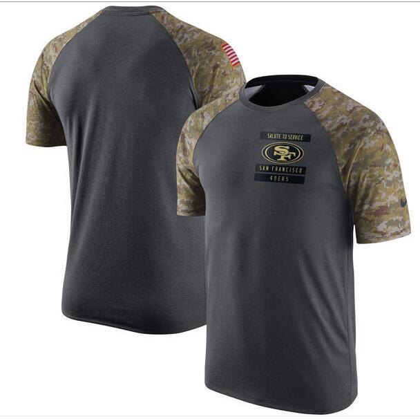 49ers Anthracite Salute to Service Men's Short Sleeve T-Shirt
