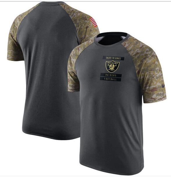 Raiders Anthracite Salute to Service Men's Short Sleeve T-Shirt