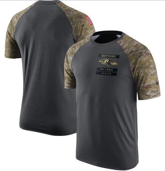 Ravens Anthracite Salute to Service Men's Short Sleeve T-Shirt