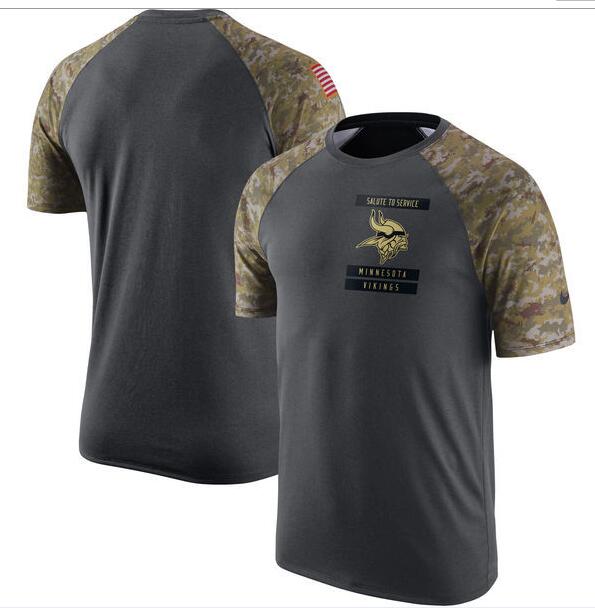 Vikings Anthracite Salute to Service Men's Short Sleeve T-Shirt