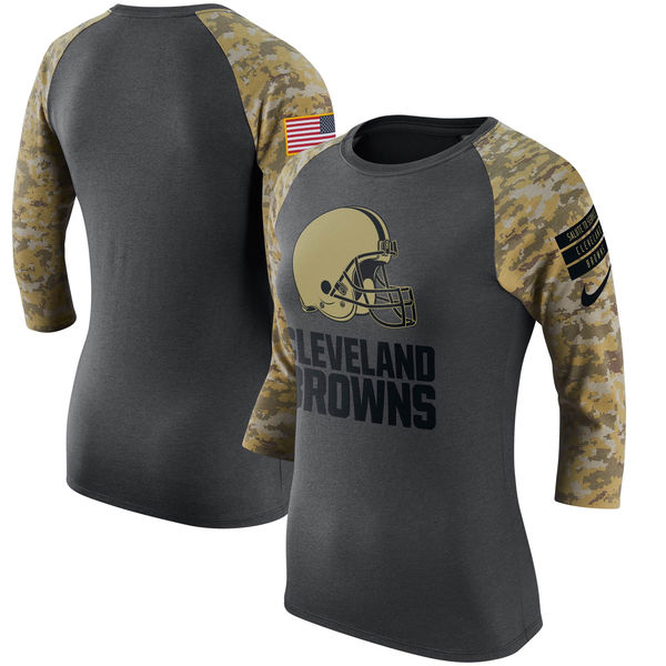 Cleveland Browns Anthracite Salute to Service Women's Short Sleeve T-Shirt