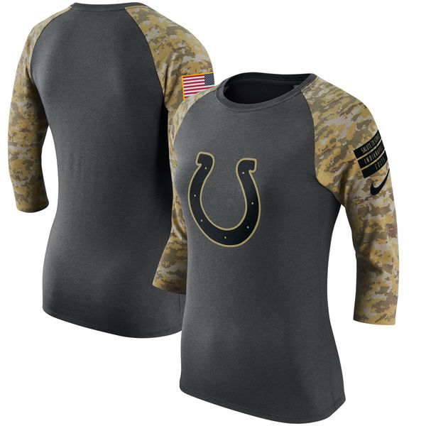 Indianapolis Colts Anthracite Salute to Service Women's Short Sleeve T-Shirt