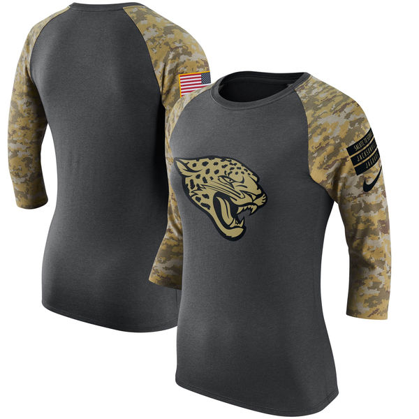 Jacksonville Jaguars Anthracite Salute to Service Women's Short Sleeve T-Shirt