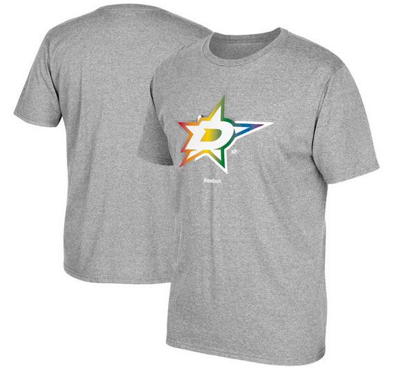 Dallas Stars Gray Reebok Rainbow Pride Men's Short Sleeve T-Shirt