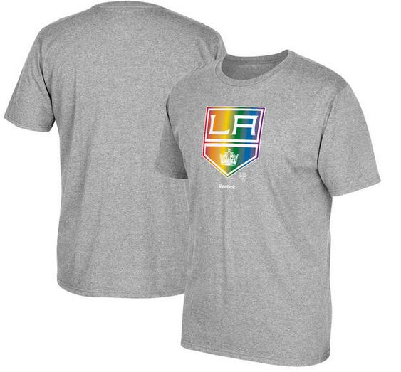 Los Angeles Kings Gray Reebok Rainbow Pride Men's Short Sleeve T-Shirt