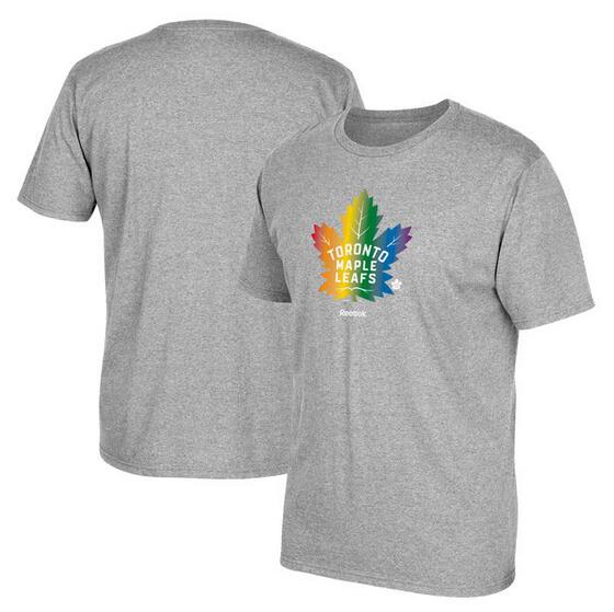 Toronto Maple Leafs Gray Reebok Rainbow Pride Men's Short Sleeve T-Shirt