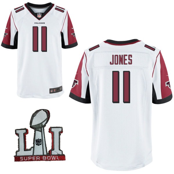 Nike Falcons 11 Julio Jones White 2017 Super Bowl LI Elite Jersey - Click Image to Close