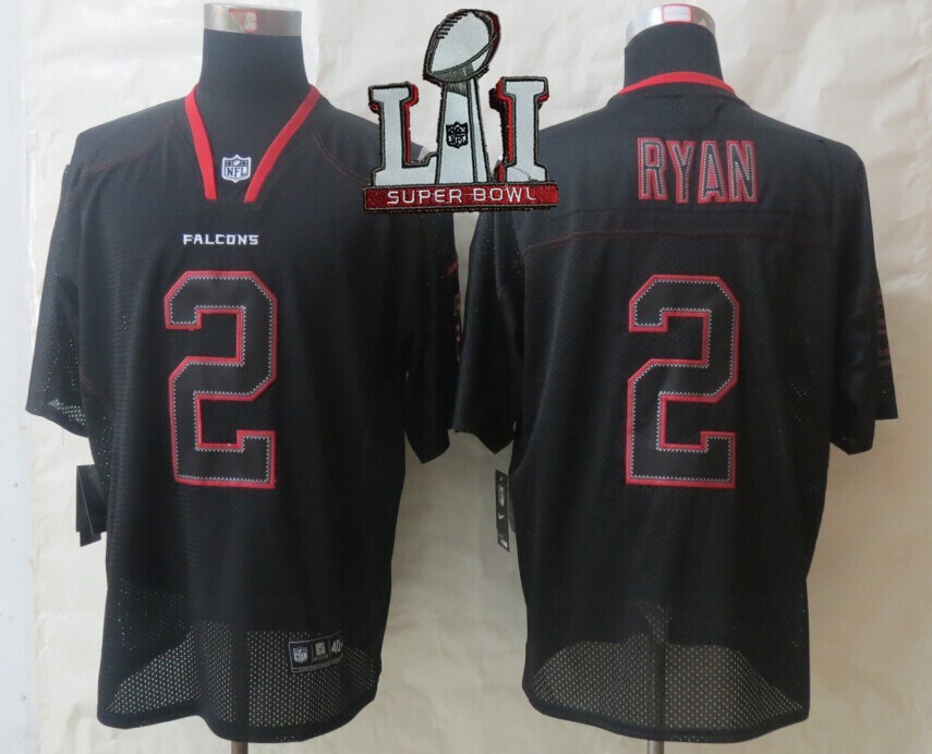 Nike Falcons 2 Matt Ryan Lights Out Black 2017 Super Bowl LI Elite Jersey - Click Image to Close