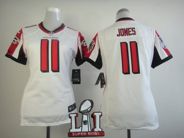 Nike Falcons 11 Julio Jones White Women 2017 Super Bowl LI Game Jersey