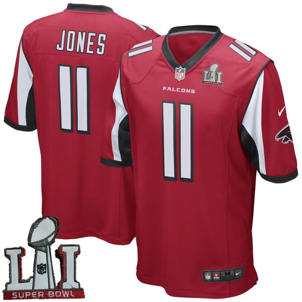 Nike Falcons 11 Julio Jones Red Youth 2017 Super Bowl LI Game Jersey