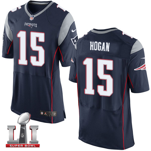 Nike Patriots 15 Chris Hogan Navy 2017 Super Bowl LI Elite Jersey