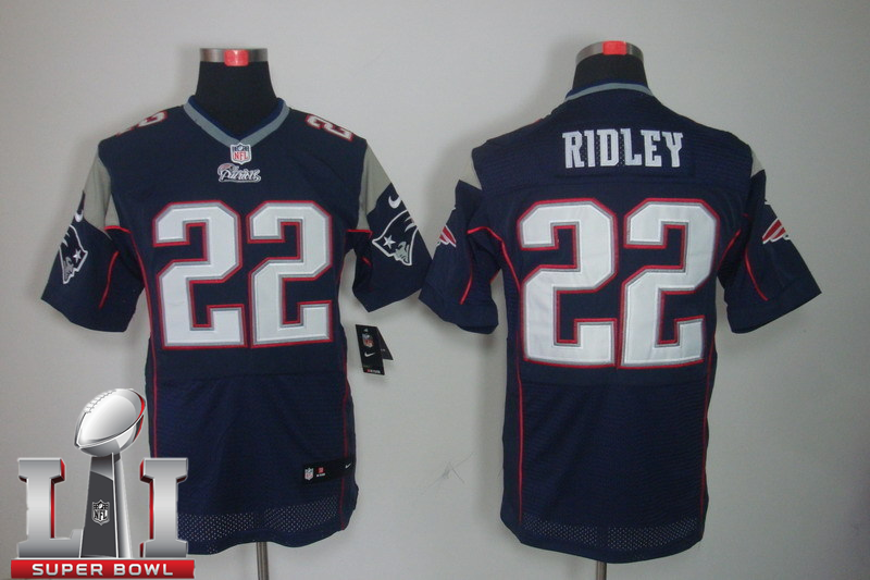 Nike Patriots 22 Stevan Ridley Navy 2017 Super Bowl LI Elite Jersey