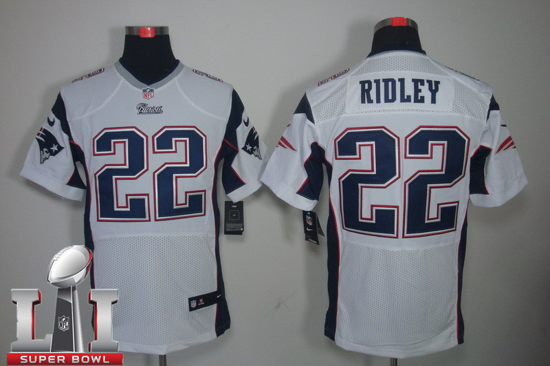 Nike Patriots 22 Stevan Ridley White 2017 Super Bowl LI Elite Jersey