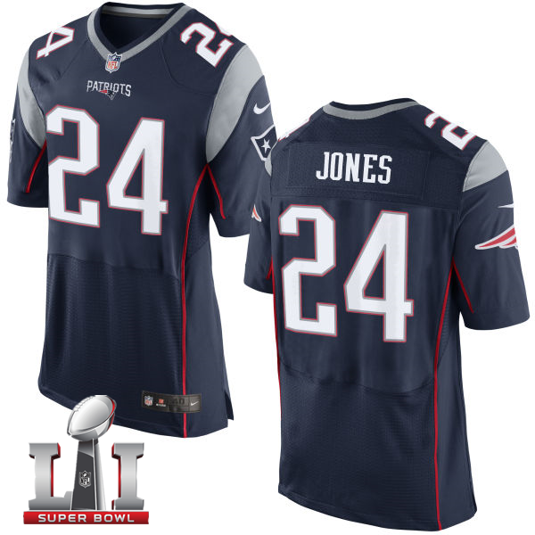 Nike Patriots 24 Cyrus Jones Navy 2017 Super Bowl LI Elite Jersey