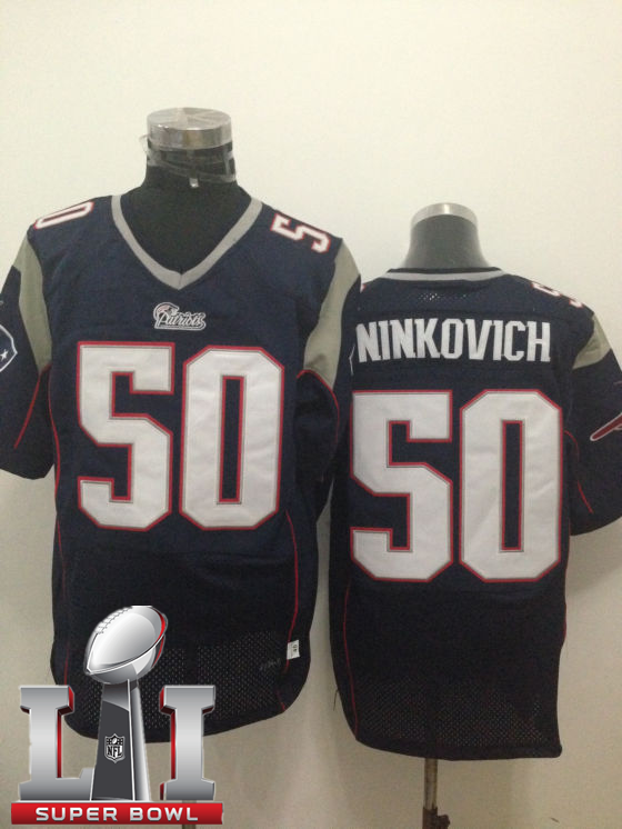 Nike Patriots 50 Rob Ninkovich Navy 2017 Super Bowl LI Elite Jersey