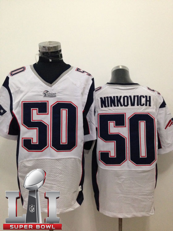 Nike Patriots 50 Rob Ninkovich White 2017 Super Bowl LI Elite Jersey