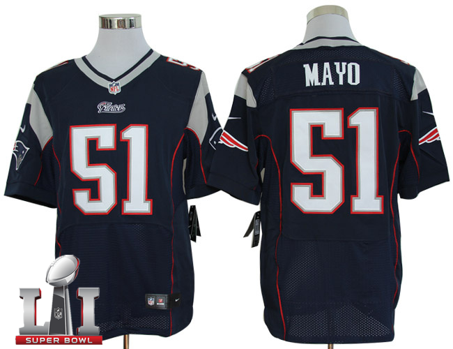 Nike Patriots 51 Jerod Mayo Navy 2017 Super Bowl LI Elite Jersey - Click Image to Close