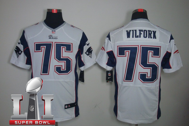 Nike Patriots 75 Vince Wilfork White Elite 2017 Super Bowl LI Elite Jersey