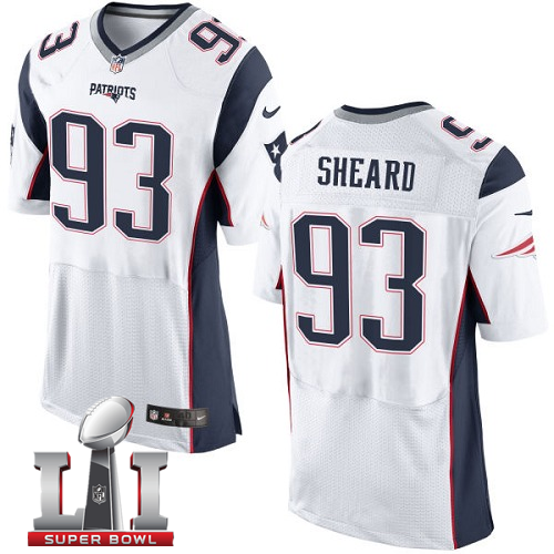 Nike Patriots 93 Jabaal Sheard White 2017 Super Bowl LI Elite Jersey