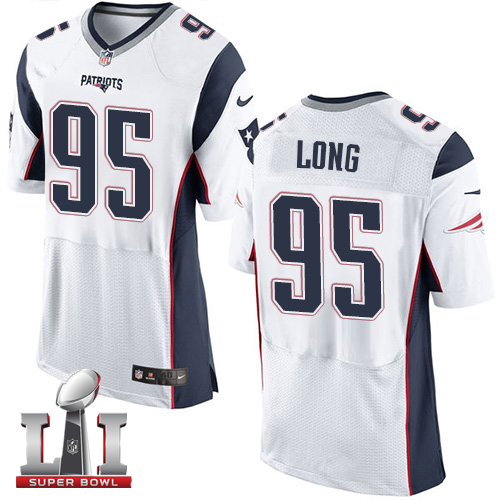 Nike Patriots 95 Chris Long White 2017 Super Bowl LI Elite Jersey