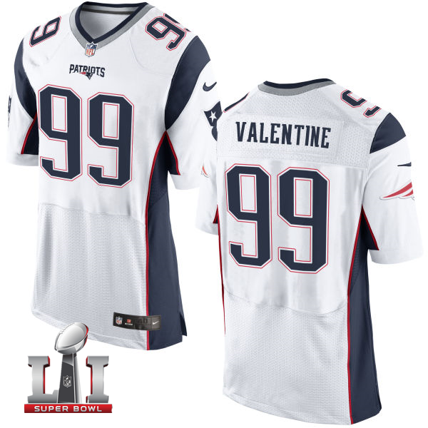 Nike Patriots 99 Vincent Valentine White 2017 Super Bowl LI Elite Jersey - Click Image to Close