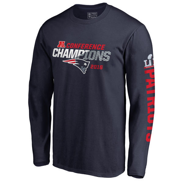 New England Patriots 2016 Conference Champions Navy Men's Long Sleeve T-Shirt