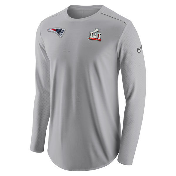 New England Patriots Super Bowl Li Grey Men's Long Sleeve T-Shirt