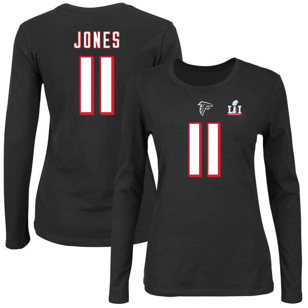 Atlanta Falcons 11 Julio Jones Black Women's Short Sleeve T-Shirt