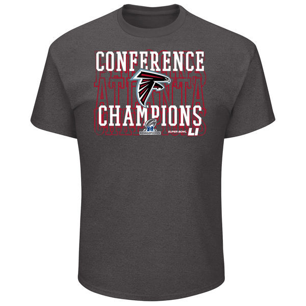 Atlanta Falcons 2017 Conference Champions Grey Men's Short Sleeve T-Shirt