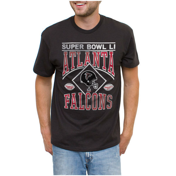 Atlanta Falcons 2017 Super Bowl Li Black Men's Short Sleeve T-Shirt