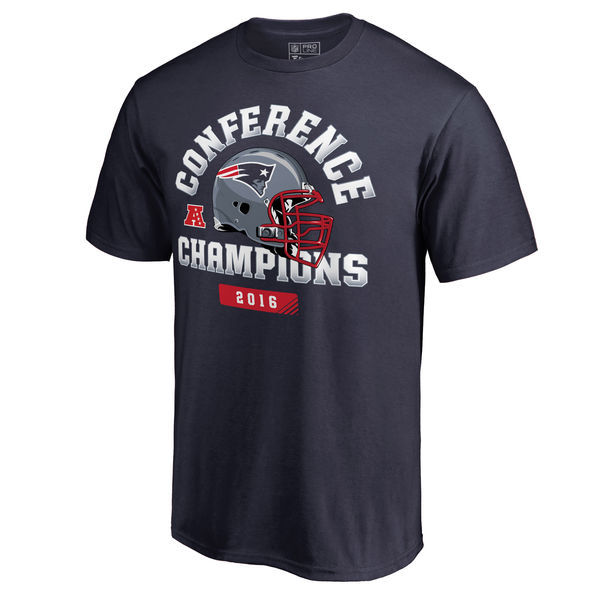 New England Patriots 2016 Confernce Champions Navy Men's Short Sleeve T-Shirt