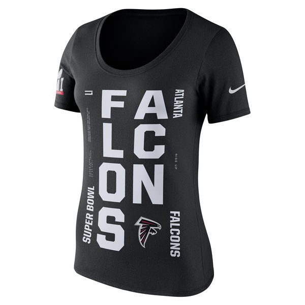 Atlanta Falcons 2017 Super Bowl Li Black Women's Short Sleeve T-Shirt