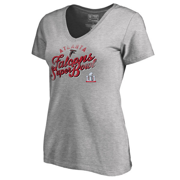 Atlanta Falcons 2017 Super Bowl Li Grey Women's Short Sleeve T-Shirt