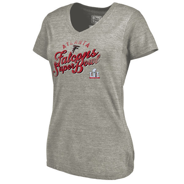 Atlanta Falcons Super Bowl Li Grey Women's Short Sleeve T-Shirt - Click Image to Close