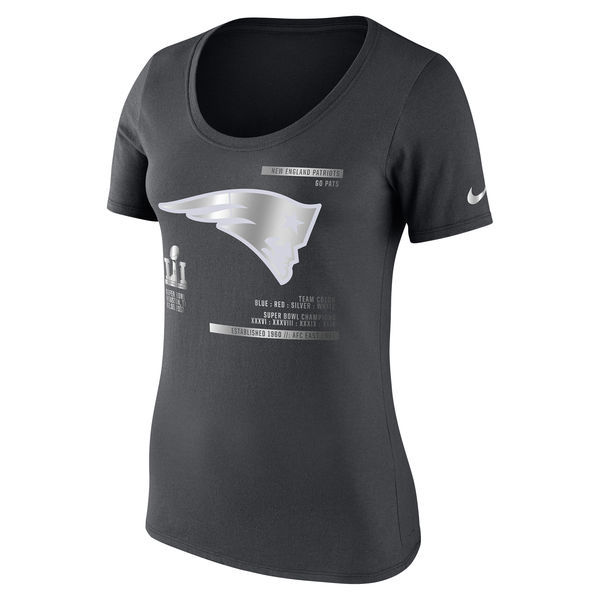 New England Patriots Silver Logo Super Bowl Li D.Grey Women's Short Sleeve T-Shirt