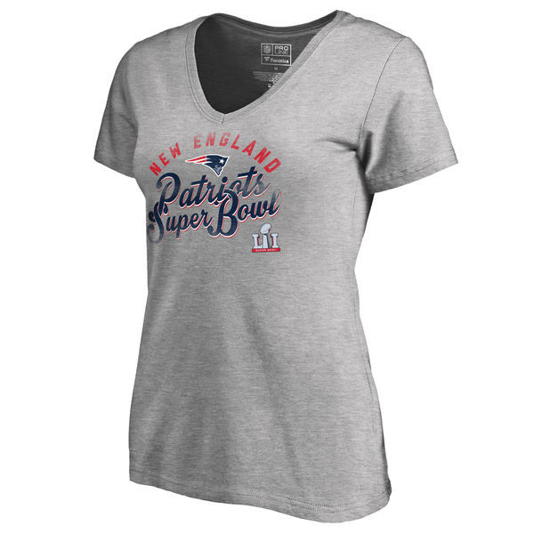 New England Patriots Super Bowl Li Grey Women's Short Sleeve T-Shirt