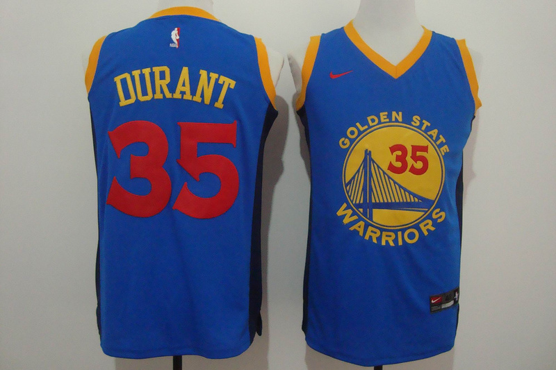 Warrios 35 Kevin Durant Blue Nike Jersey