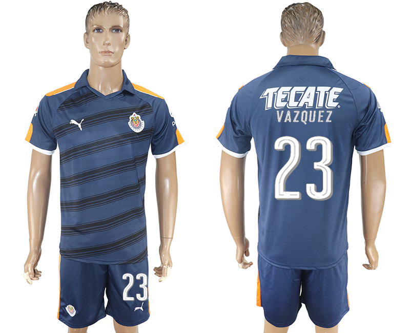 2016-17 Guadalajara 23 VAZQUEZ Third Away Soccer Jersey