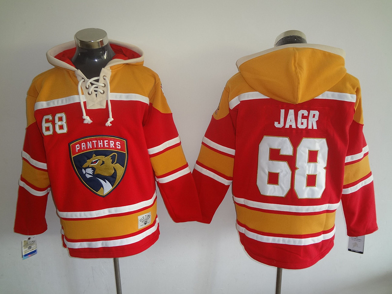 Panthers 68 Jaromir Jagr Red All Stitched Hooded Sweatshirt
