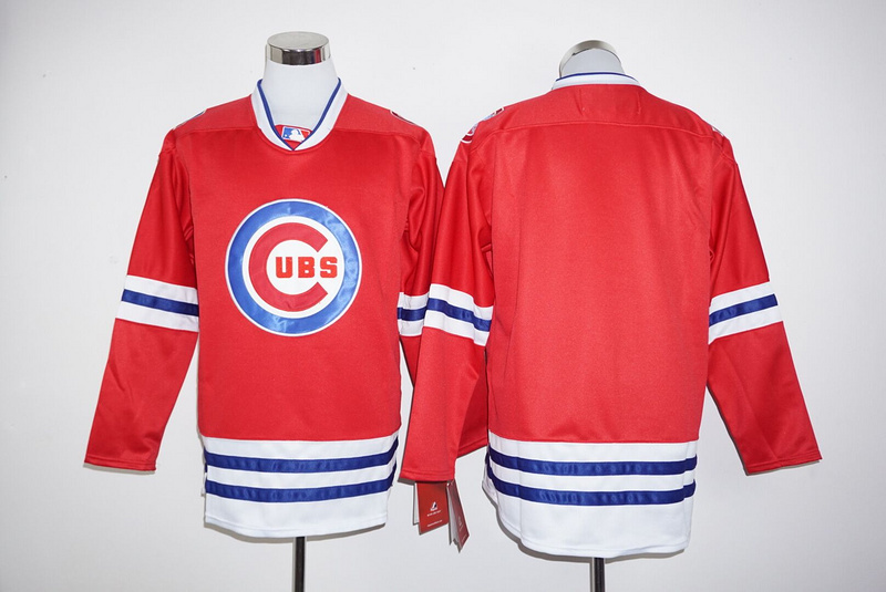 Cubs Blank Red Long Sleeve Jersey