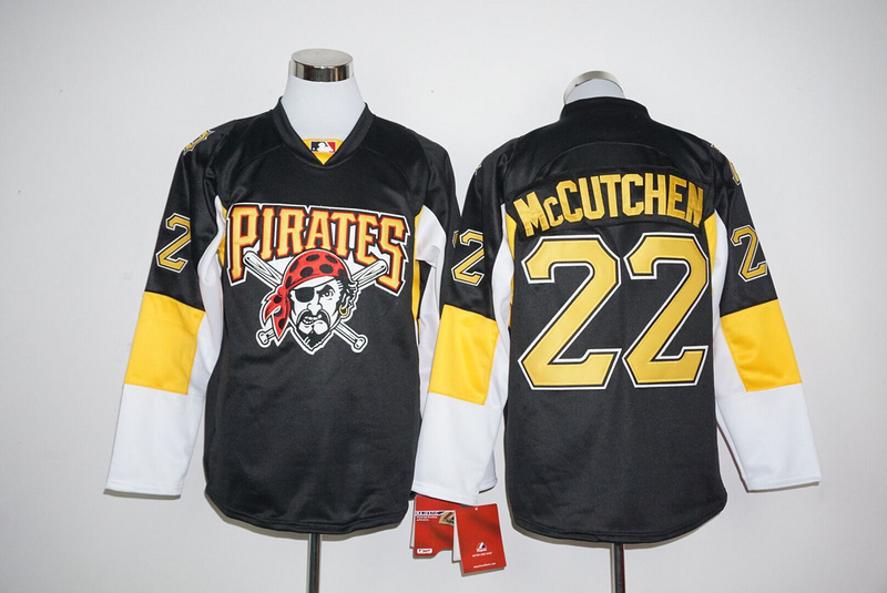 Pirates 22 Andrew McCutchen Black Long Sleeve Jersey