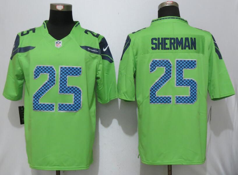 Nike Seahawks 25 Richard Sherman Green Color Rush Limited Jersey