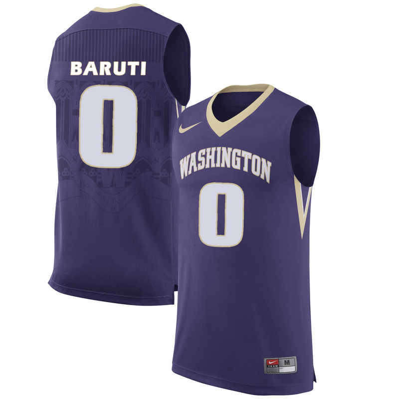 Washington Huskies 0 Bitumba Baruti Purple College Basketball Jersey